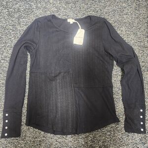 Hem & Thread Black Long Sleeve Top